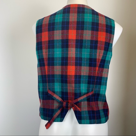 Vintage Signature Expressions plaid tartan wool lined vest - Picture 4 of 7